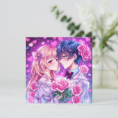 Gepersonaliseerde Foto en Tekst Anime Valentijnsda Kaart (Staand voorkant)