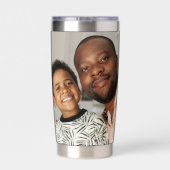 Gepersonaliseerde foto en tekst Best Dad Ever Geïsoleerde Drinkbeker (Achterkant)