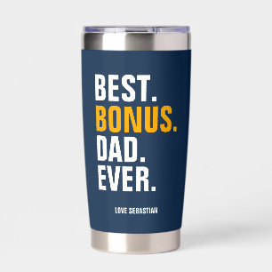Gepersonaliseerde foto en tekst Best Dad Ever Geïsoleerde Drinkbeker