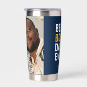 Gepersonaliseerde foto en tekst Best Dad Ever Geïsoleerde Drinkbeker (Rechts)