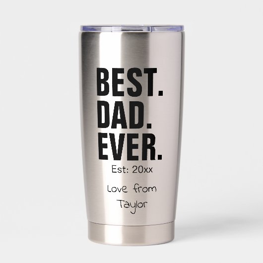 Gepersonaliseerde foto en tekst Best Dad Ever Geïsoleerde Drinkbeker (Voorkant)