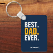 Gepersonaliseerde foto en tekst Best Dad Ever Sleutelhanger (Voorkant)