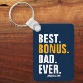 Gepersonaliseerde foto en tekst Best Dad Ever Sleutelhanger (Voorkant)
