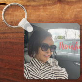 Gepersonaliseerde foto en tekst foto sleutelhanger (Voorkant)