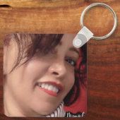 Gepersonaliseerde foto en tekst foto sleutelhanger (Achterkant)