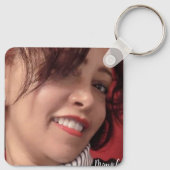 Gepersonaliseerde foto en tekst foto sleutelhanger (Achterkant)
