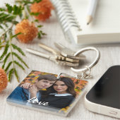 Gepersonaliseerde foto en tekst Gelukkige Valentij Sleutelhanger (Voorkant Rechts)