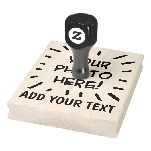 Gepersonaliseerde foto en tekst grappig leuk rubberstempel (Stempel)