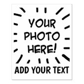 Gepersonaliseerde foto en tekst grappig leuk rubberstempel (Afrduk)