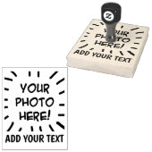 Gepersonaliseerde foto en tekst grappig leuk rubberstempel (Gestempeld)