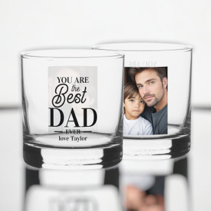 Gepersonaliseerde foto en tekst je bent de beste o whisky glas