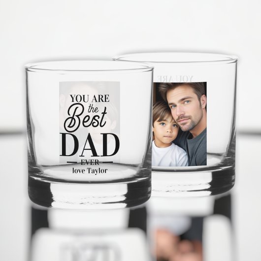 Gepersonaliseerde foto en tekst je bent de beste o whisky glas