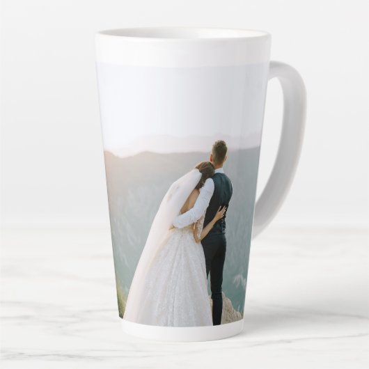 Gepersonaliseerde foto en tekst Latte Mok Sage Gre (Rechterhoek)