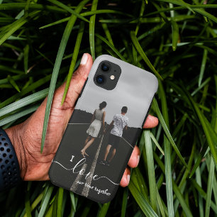 Gepersonaliseerde foto en tekst Liefde iPhone Case