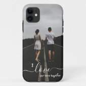 Gepersonaliseerde foto en tekst Liefde iPhone Case (Achterkant)