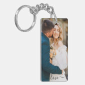 Gepersonaliseerde foto en tekst Liefde Keepsake Sleutelhanger (Voorkant Links)
