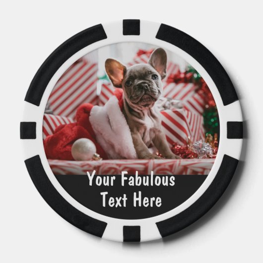 Gepersonaliseerde foto en tekst poker chips (Voorkant)