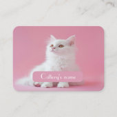 Gepersonaliseerde foto en tekst Roze Cattery Contactkaartje (Voorkant)