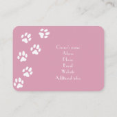 Gepersonaliseerde foto en tekst Roze Cattery Contactkaartje (Achterkant)