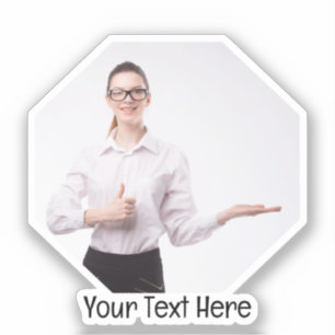 Gepersonaliseerde foto en tekst veelhoek Lijst Sticker