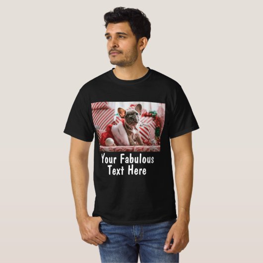 Gepersonaliseerde foto en tekst voor hem en haar w t-shirt (Voorkant volledig)