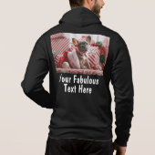 Gepersonaliseerde foto en tekst Zip Hoodie (Achterkant)