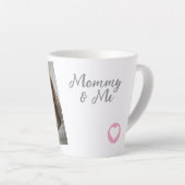 Gepersonaliseerde foto- en tekstfoto met hart latte mok (Rechterhoek)