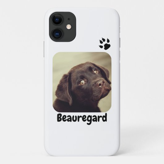 Gepersonaliseerde foto- en tekstfoto Paw Print Case-Mate iPhone Case (Achterkant)