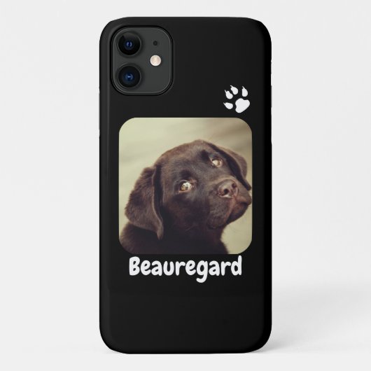 Gepersonaliseerde foto- en tekstfoto Paw Print Case-Mate iPhone Case (Achterkant)