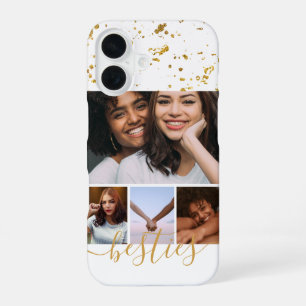 Gepersonaliseerde foto- en tekstfotocollage vriend iPhone 16 hoesje