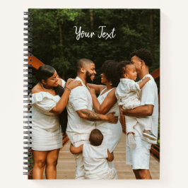 Gepersonaliseerde foto- en tekstsjabloon notitieboek