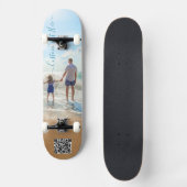 Gepersonaliseerde foto- en tekstskateboard en QR-c Persoonlijk Skateboard (Voorkant)