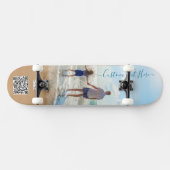 Gepersonaliseerde foto- en tekstskateboard en QR-c Persoonlijk Skateboard (Horizontaal)
