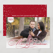 Gepersonaliseerde Foto en Thema Kleur Kerst Kaart (Voorkant / Achterkant)