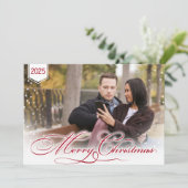 Gepersonaliseerde Foto en Thema Kleur Kerst Kaart (Staand voorkant)