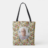 Gepersonaliseerde foto en tropisch fruitpatroon tote bag (Achterkant)