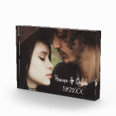 Gepersonaliseerde foto- en trouwdatum jubileum fotoblokken (Rechts)