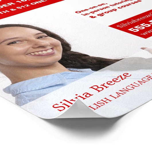Gepersonaliseerde foto, Engelse taalcursus Poster (Hoek)