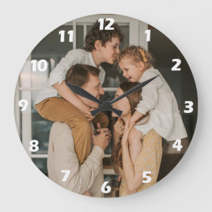 Gepersonaliseerde foto familieherinneringen grote klok