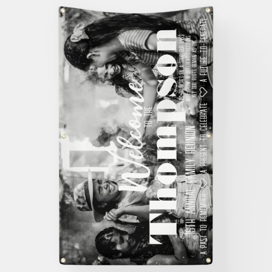 Gepersonaliseerde foto Family Reunion Banner (Verticaal)