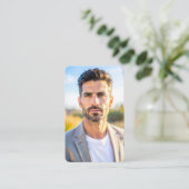 Gepersonaliseerde foto Funeral Tribute Memorial Ka Visitekaartje (Staand voorkant)