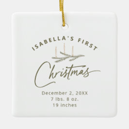 Gepersonaliseerde foto geboorte begint mijn eerste keramisch ornament