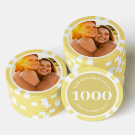 Gepersonaliseerde foto geel genummerd 1000 Value s Poker Chips