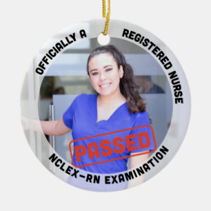 Gepersonaliseerde foto geslaagd voor NCLEX RN exam Keramisch Ornament