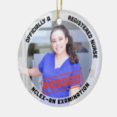 Gepersonaliseerde foto geslaagd voor NCLEX RN exam Keramisch Ornament (Links)