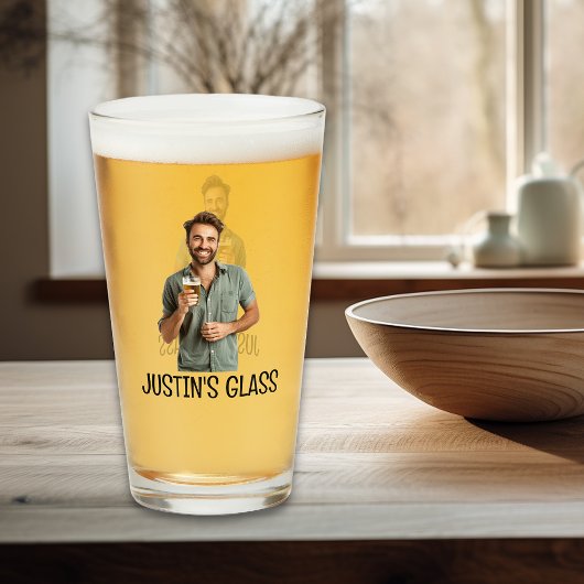 Gepersonaliseerde foto Gift Monogram Glas