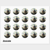 Gepersonaliseerde foto Gold Confetti Script Dank u Ronde Sticker (Vel)