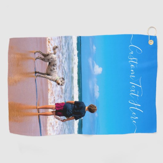 Gepersonaliseerde Foto Golf Handdoek met aangepast (Horizontaal)