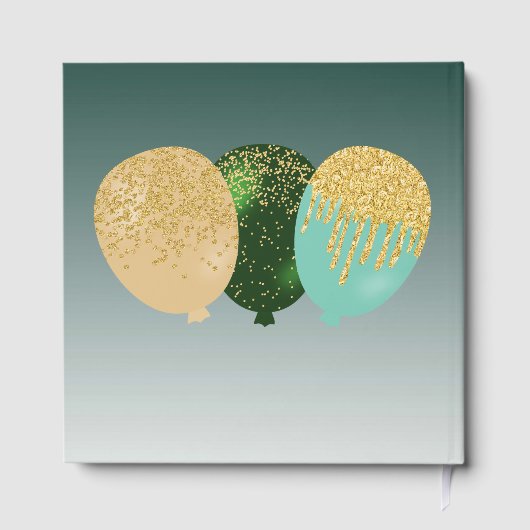 Gepersonaliseerde foto Green Glitter, 40e verjaard Gastenboek