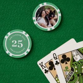 Gepersonaliseerde foto groen genummerd 25 waarde s poker chips